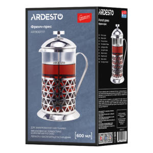 Френч-пресс Ardesto Gemini Fasano, 600мл, боросиликаное стекло, нержавеющая сталь, прозрачный