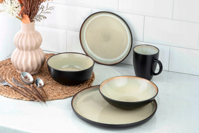 Ardesto Dessert plate Bolzano, 20.3cm, ceramic, black-green
