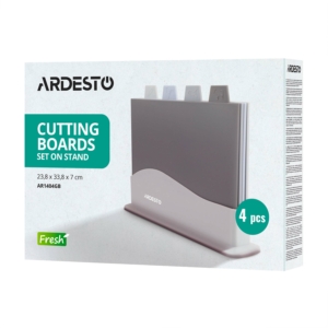 Ardesto Cutting board set with stand Fresh, 4pcs, 23.8×33.8x7cm, plastic