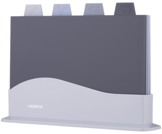 Набір дошок кухонних на підставці Ardesto Fresh, 4шт, 23.8×33.8×7см, пластик
