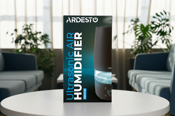 Air humidifier ARDESTO ultrasonic, 30m2, 4l, 280ml/h, electric. control, remote control, top. water inlet, display, black