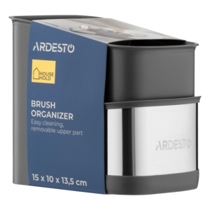 Ardesto Brush organizer Minimalism, 15x10x13.5cm, plastic, stainless steel, grey