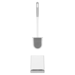Ardesto Toilet brush set with stand 11.5×5.6x43cm, plastic, white