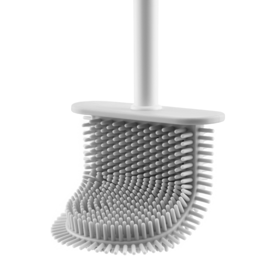Ardesto Toilet brush set with stand 11.5×5.6x43cm, plastic, white