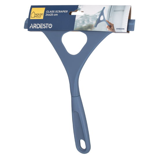 Шкребок для скла Ardesto 24х25см, пластик, блакитний