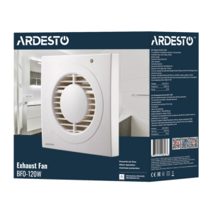Витяжний вентилятор Ardesto 20 Вт, 150 м3/г, 2300 об./хв., 35 дБ, білий