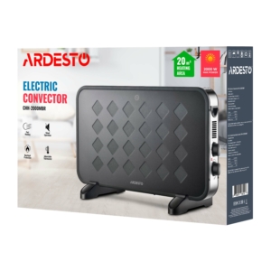 Конвектор ARDESTO, 20м2, 2000Вт, мех. упр-ние, открытый нагрев. элемент, чёрный
