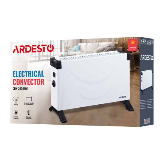 Конвектор ARDESTO, 2000Вт, мех. упр-ние, открытый нагрев. элемент, белый