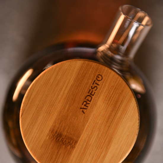 Заварник Ardesto Gemini 800мл, боросиликатное стекло, бамбук, прозрачный