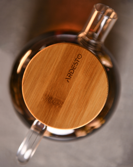 Заварник Ardesto Gemini 800мл, боросиликатное стекло, бамбук, прозрачный