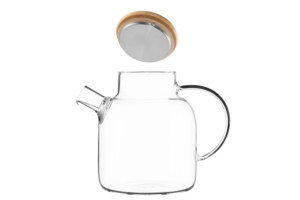 Ardesto Teapot Gemini 1500ml, borosilicate glass, bamboo, transparent
