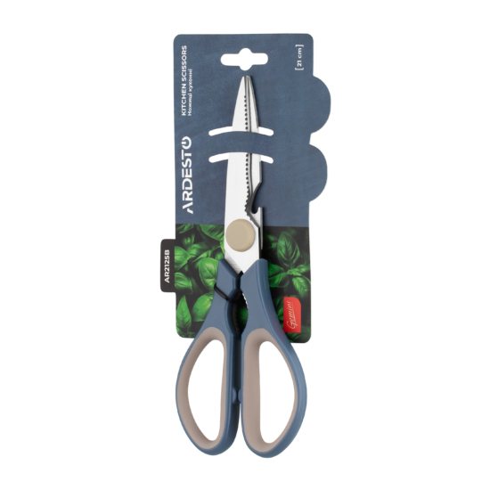 Ardesto Kitchen scissors Gemini, 21cm, stainless steel, plastic, gray-blue