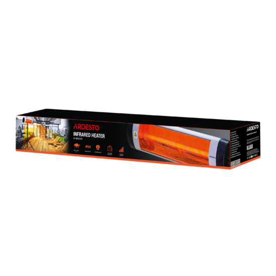 Infrared heater ARDESTO quartz, 16m2, 3000w, mechanical control, grey/black