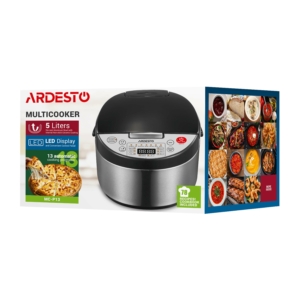 Мультиварка Ardesto, 860Вт, чаша-5л, электронное управл., книга рецептов, металл/пластик, серо-черный