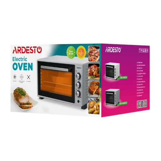 Electric oven ARDESTO, 52L, 1700W, mech., convection, double glass, white