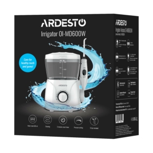 Ardesto irrigator portable, cup 600 ml, 8 nozzles, white