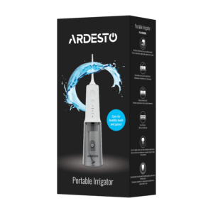 Іригатор Ardesto портативний, чаша 320 мл, Li-ion акум. в компл., 2 насадки, білий