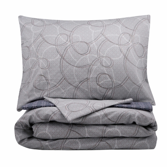 Bedding set 2.0 Ardesto Gloria, sateen,  geometry, grey-blue, duvet cover 200x220cm, bed sheet 230x240cm, pillowcases (2) 50x70cm, 100% cotton