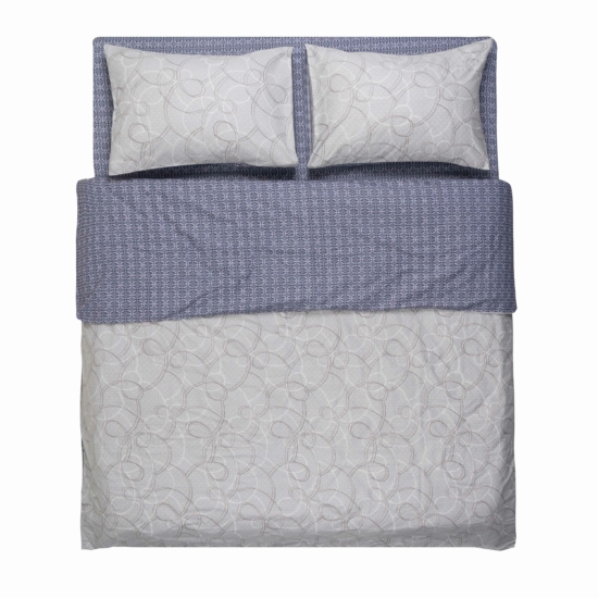 Bedding set 2.0 Ardesto Gloria, sateen,  geometry, grey-blue, duvet cover 200x220cm, bed sheet 230x240cm, pillowcases (2) 50x70cm, 100% cotton