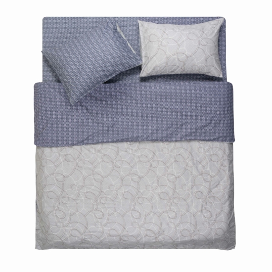 Bedding set 2.0 Ardesto Gloria, sateen,  geometry, grey-blue, duvet cover 200x220cm, bed sheet 230x240cm, pillowcases (2) 50x70cm, 100% cotton