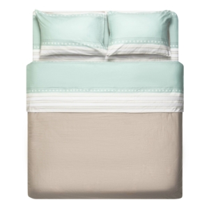Bedding set 2.0 Ardesto Gloria, sateen,  stripes, brown, duvet cover 200x220cm, bed sheet 230x240cm, pillowcases (2) 50x70cm, 100% cotton