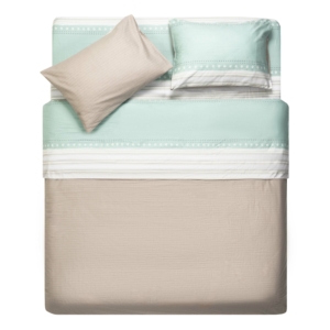 Bedding set 2.0 Ardesto Gloria, sateen,  stripes, brown, duvet cover 200x220cm, bed sheet 230x240cm, pillowcases (2) 50x70cm, 100% cotton