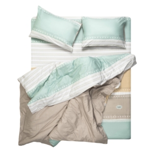 Bedding set 2.0 Ardesto Gloria, sateen,  stripes, brown, duvet cover 200x220cm, bed sheet 230x240cm, pillowcases (2) 50x70cm, 100% cotton
