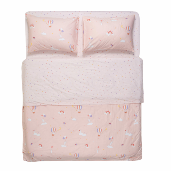 Bedding set 2.0 Ardesto Gloria, sateen,  joy, pink, duvet cover 200x220cm, bed sheet 230x240cm, pillowcases (2) 50x70cm, 100% cotton