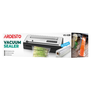 Вакууматор Ardesto для пакетов та рулонов, 110Вт, 28см, электронное, + 1 рулон, пластик+нерж., серебристый
