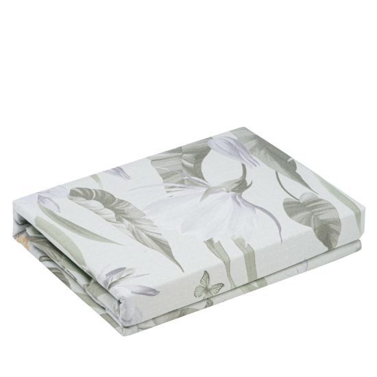 КПБ 1,5сп ARDESTO Gloria, пододеяльник 160х220см, простынь 160х220см, наволочки (2) 50х70см, 100% хлопок, сатин, цветы, зеленый