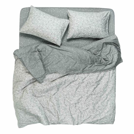 КПБ 1,5сп ARDESTO Gloria, підковдра 160х220см, простирадло 160х220см, наволочки (2) 50х70см, 100% бавовна, сатин, дрібні квіти, сірий