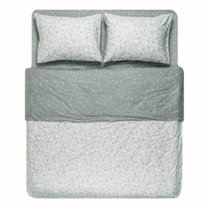 Bedding set 2.0 Ardesto Gloria, sateen, small flowers, grey, duvet cover 200x220cm, bed sheet 230x240cm, pillowcases (2) 50x70cm, 100% cotton