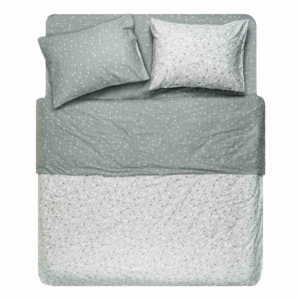 Bedding set 2.0 Ardesto Gloria, sateen, small flowers, grey, duvet cover 200x220cm, bed sheet 230x240cm, pillowcases (2) 50x70cm, 100% cotton