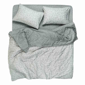 Bedding set 2.0 Ardesto Gloria, sateen, small flowers, grey, duvet cover 200x220cm, bed sheet 230x240cm, pillowcases (2) 50x70cm, 100% cotton
