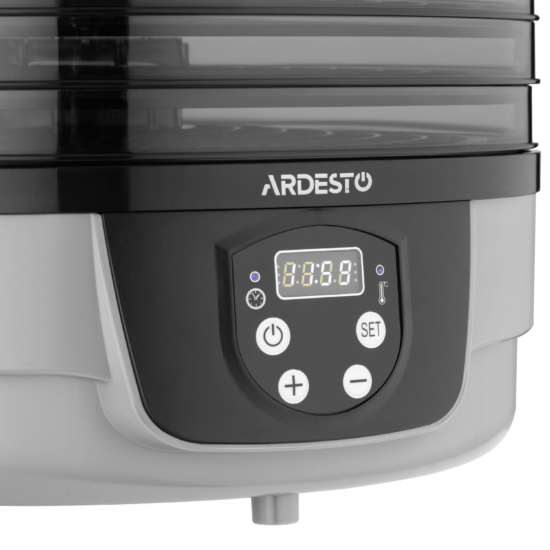 Dryer for products Ardesto FDB-532TTC, 250W, pallets -5x3cm, diameter-32cm, max-70°С, timer, electronic control, plastic, white