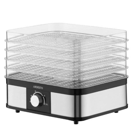 Ardesto dryer for products FDB-52832B, 245W, pallets -5x3cm, max-70°С, temperature adjustment, plastic, black+inox