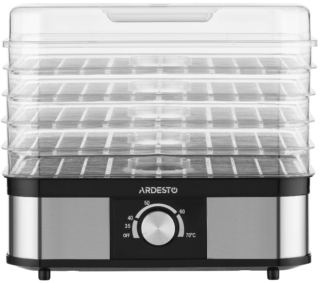 Ardesto dryer for products FDB-52832B, 245W, pallets -5x3cm, max-70°С, temperature adjustment, plastic, black+inox