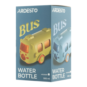 Бутылка для воды Ardesto Bear Bus 500мл, пластик, голубой