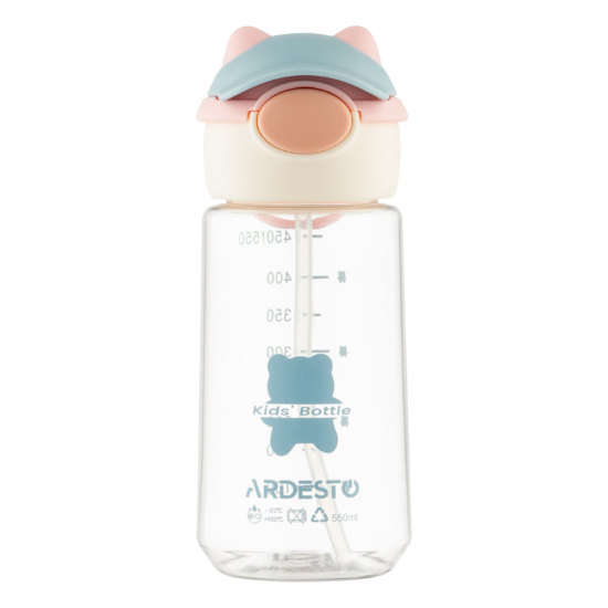 Бутылка для воды Ardesto Bear 550мл, пластик, розовый