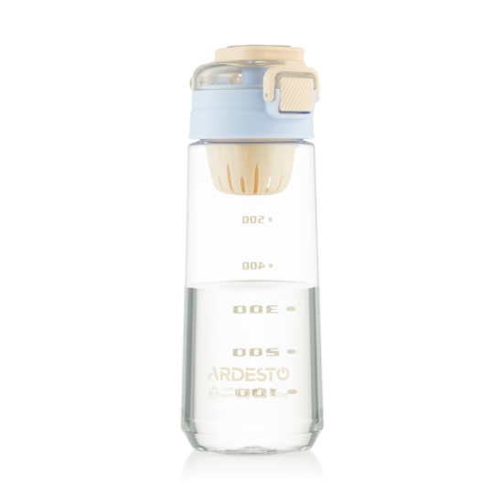 Ardesto Bottle with fruit infuser Duo 720ml, plastic, light blue, beige