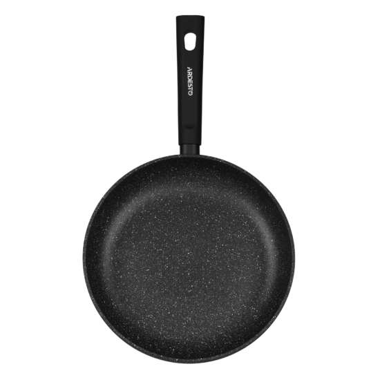 Ardesto Deep Frypan with lid Black Mars Alcor, 28cm, aluminium, black