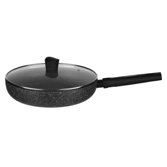 Ardesto Deep Frypan with lid Black Mars Alcor, 28cm, aluminium, black