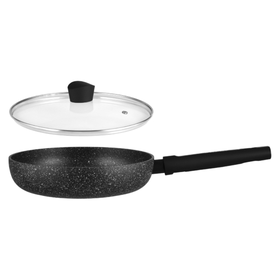 Ardesto Deep Frypan with lid Black Mars Alcor, 28cm, aluminium, black