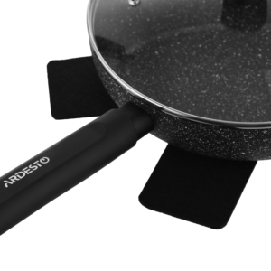Ardesto Deep Frypan with lid Black Mars Alcor, 28cm, aluminium, black