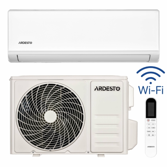 Кондиціонер Ardesto CoolSmart 25м2 інвертор 9000BTU 2.5кВт A/A -15°С Wi-Fi R32 білий
