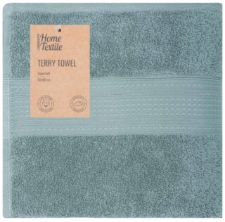 Рушник махровий Ardesto SuperSoft 50х90см, 100% бавовна, зелений