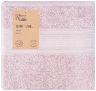 Рушник махровий Ardesto SuperSoft 50х90см, 100% бавовна, рожевий