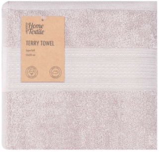 Рушник махровий Ardesto SuperSoft 50х90см, 100% бавовна, бежевий