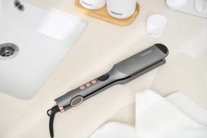 Плойка для завивки волос Ardesto Pink Touch, 55Вт, 100-200C, керамика, серый+розовий