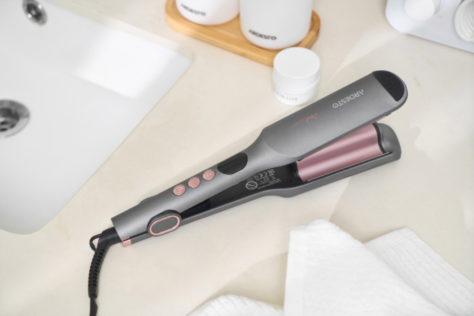Плойка для завивки волос Ardesto Pink Touch, 55Вт, 100-200C, керамика, серый+розовий